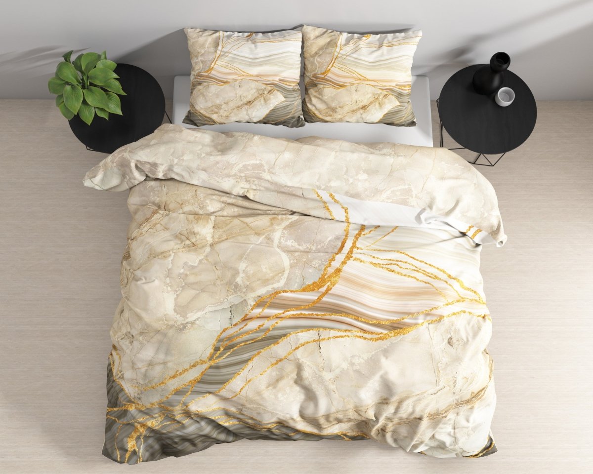 100% Cotton Sateen Duvet Cover Set Botticino | Taupe | Single - 140cm (W) x 220cm (L) - The Bedding & Blankets Store