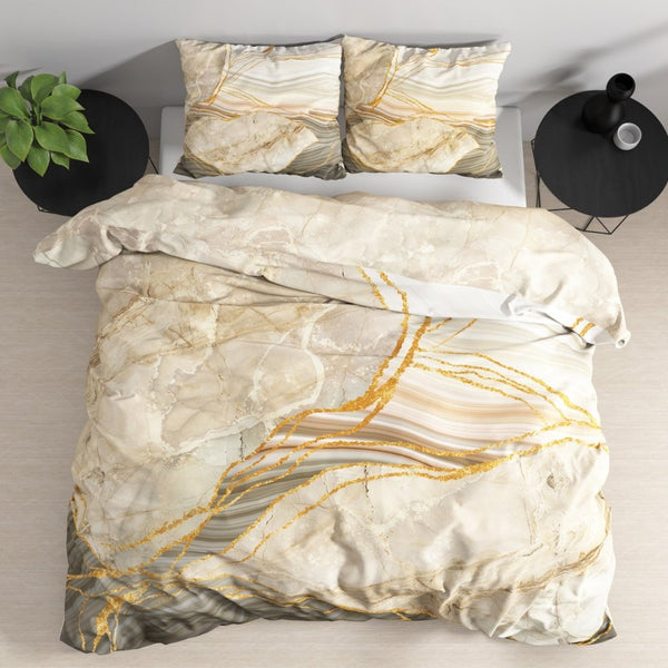 100% Cotton Sateen Duvet Cover Set Botticino | Taupe | Single - 140cm (W) x 220cm (L) - The Bedding & Blankets Store
