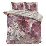 100% Cotton Sateen Duvet Cover Set Breccia | Pink | Single - 140cm (W) x 220cm (L) - The Bedding & Blankets Store