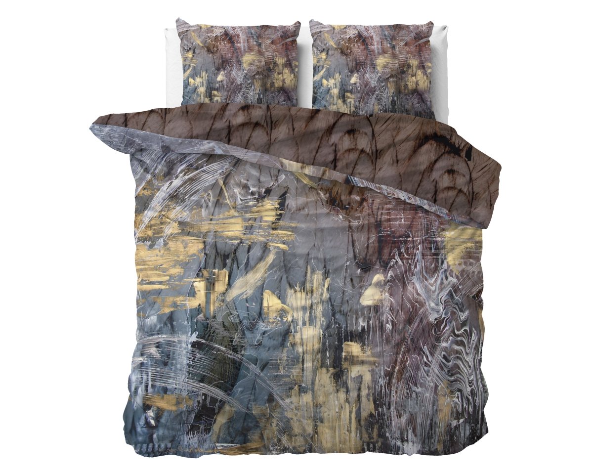 100% Cotton Sateen Duvet Cover Set Sarda | Multicolour | Double - 200cm (W) x 220cm (L) - The Bedding & Blankets Store