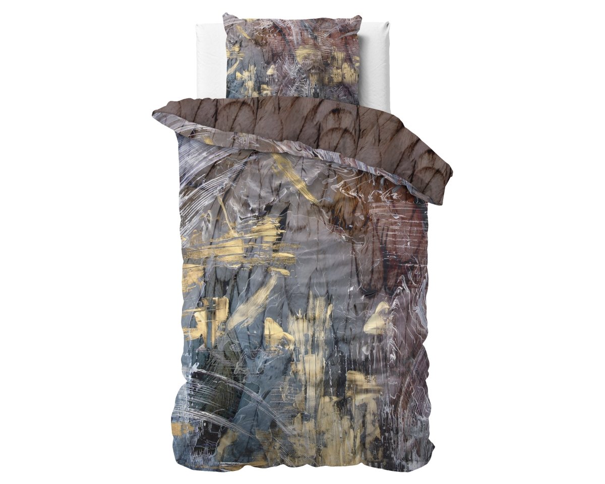 100% Cotton Sateen Duvet Cover Set Sarda | Multicolour | Single - 140cm (W) x 220cm (L) - The Bedding & Blankets Store