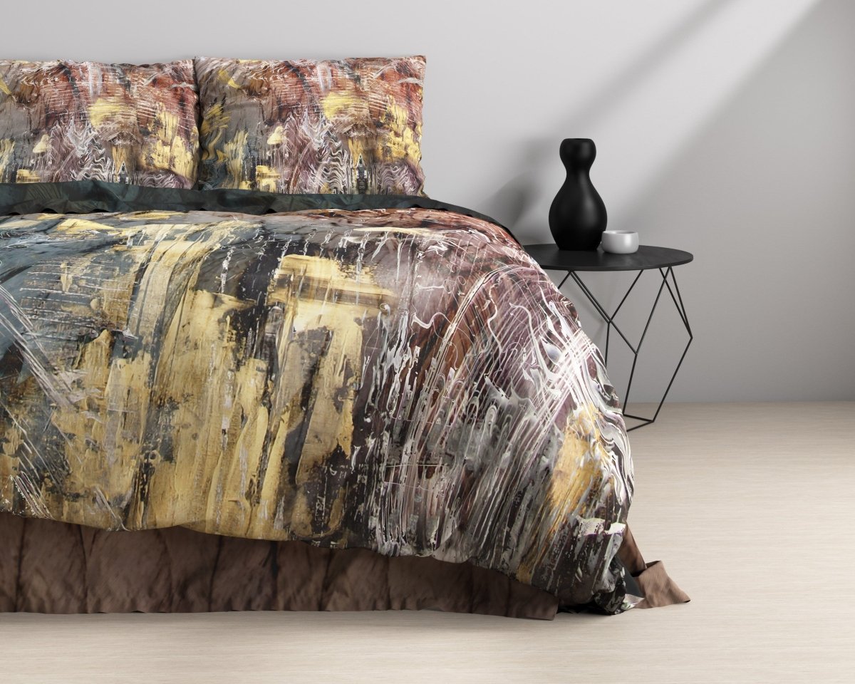 100% Cotton Sateen Duvet Cover Set Sarda | Multicolour | Single - 140cm (W) x 220cm (L) - The Bedding & Blankets Store