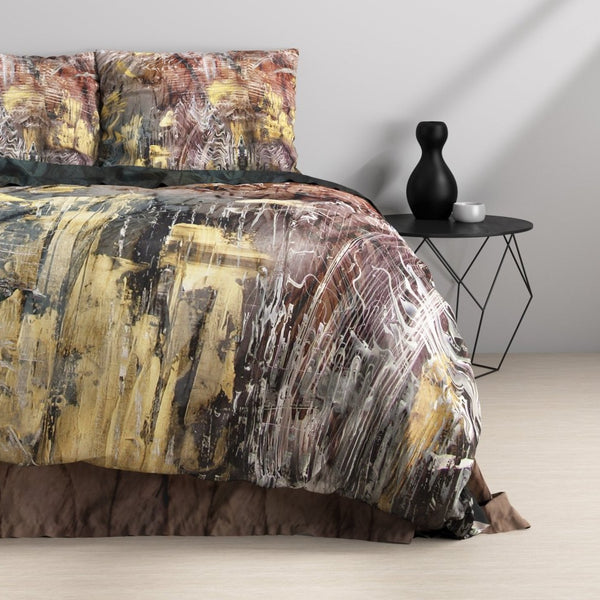 100% Cotton Sateen Duvet Cover Set Sarda | Multicolour | Single - 140cm (W) x 220cm (L) - The Bedding & Blankets Store