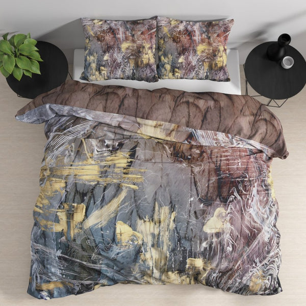 100% Cotton Sateen Duvet Cover Set Sarda | Multicolour | Single - 140cm (W) x 220cm (L) - The Bedding & Blankets Store
