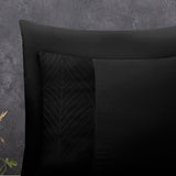 100% Microfibre Duvet Cover Set Berlin | Black | Single - 140cm (W) x 220cm (L) - The Bedding & Blankets Store