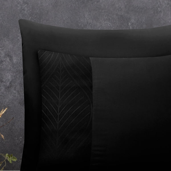100% Microfibre Duvet Cover Set Berlin | Black | Single - 140cm (W) x 220cm (L) - The Bedding & Blankets Store