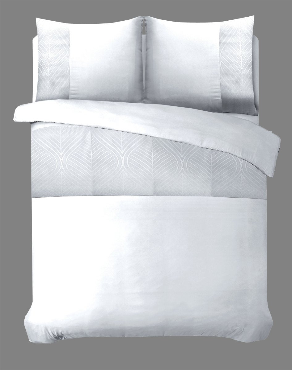 100% Microfibre Duvet Cover Set Berlin | White | Single - 140cm (W) x 220cm (L) - The Bedding & Blankets Store