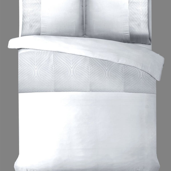 100% Microfibre Duvet Cover Set Berlin | White | Single - 140cm (W) x 220cm (L) - The Bedding & Blankets Store