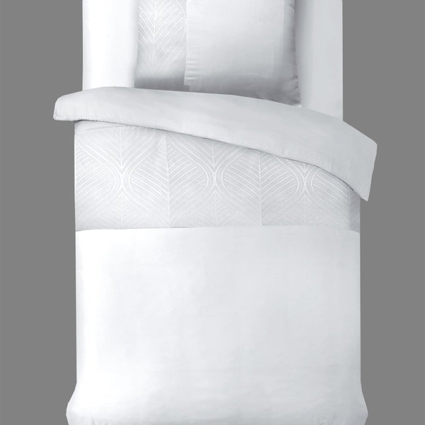 100% Microfibre Duvet Cover Set Berlin | White | Single - 140cm (W) x 220cm (L) - The Bedding & Blankets Store