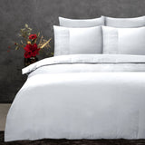 100% Microfibre Duvet Cover Set Berlin | White | Single - 140cm (W) x 220cm (L) - The Bedding & Blankets Store