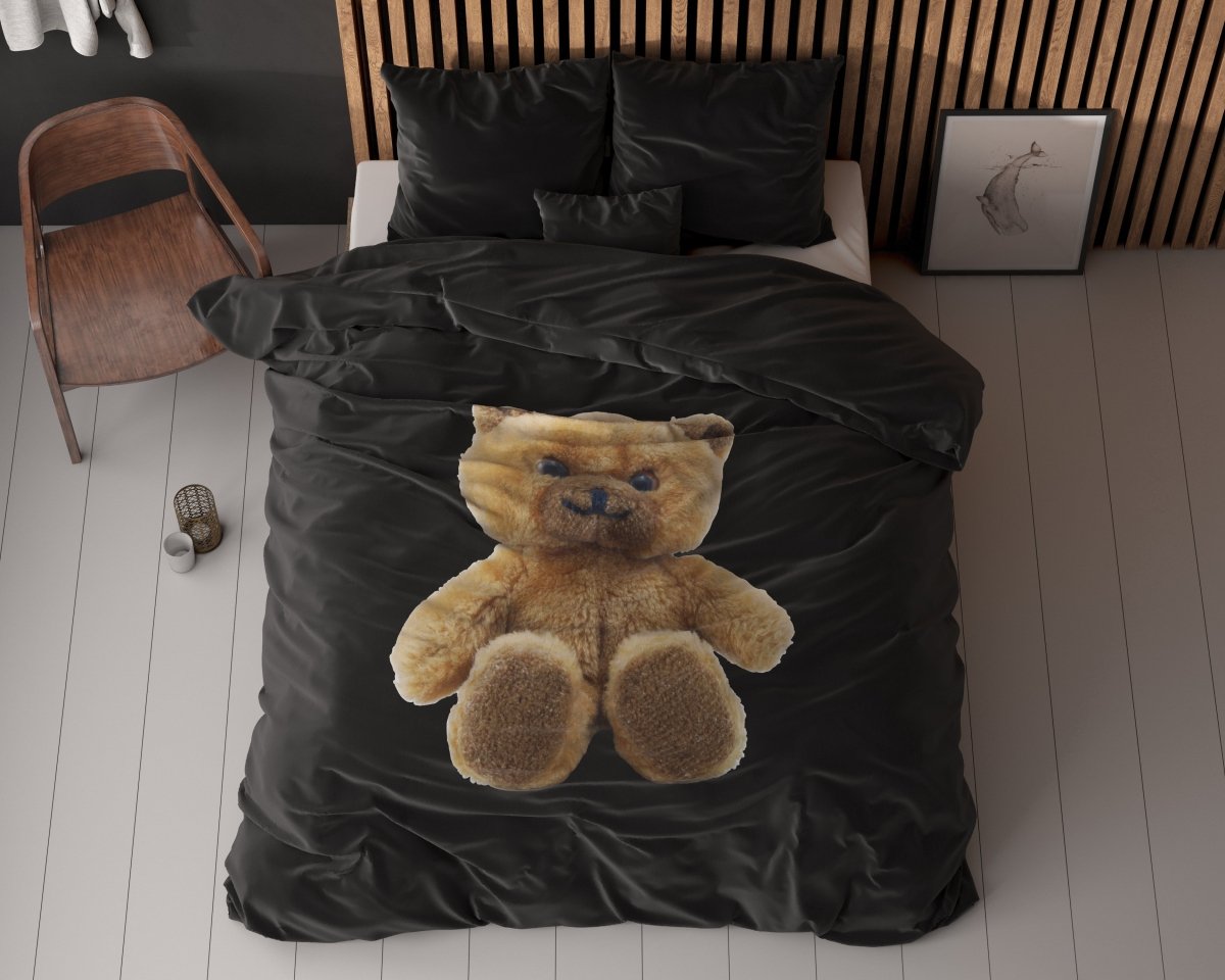 100% Microfibre Duvet Cover Set Brave | Black | Single - 140cm (W) x 220cm (L) - The Bedding & Blankets Store