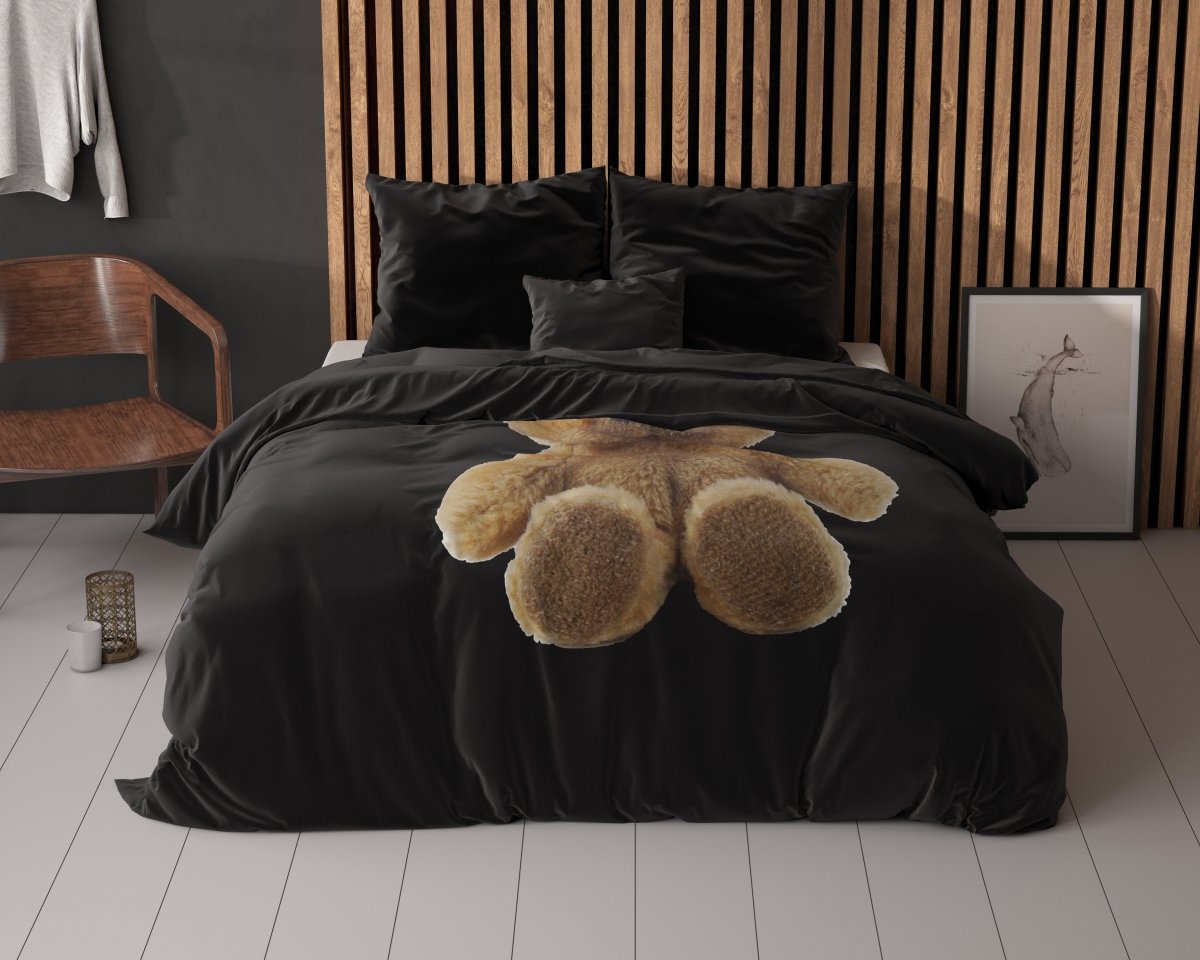 100% Microfibre Duvet Cover Set Brave | Black | Single - 140cm (W) x 220cm (L) - The Bedding & Blankets Store