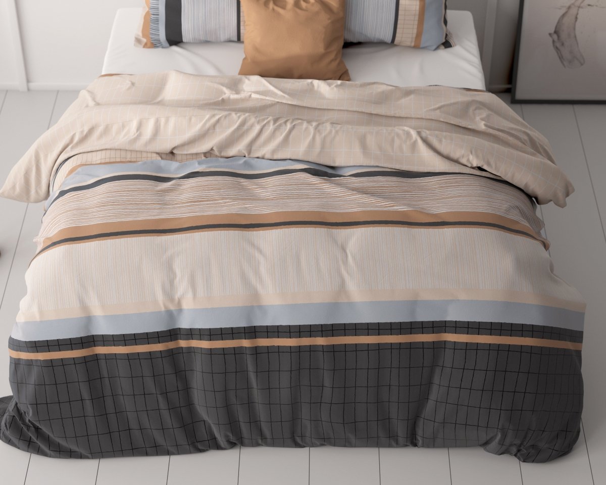 100% Microfibre Duvet Cover Set Darina | Multicolour | Single - 140cm (W) x 220cm (L) - The Bedding & Blankets Store