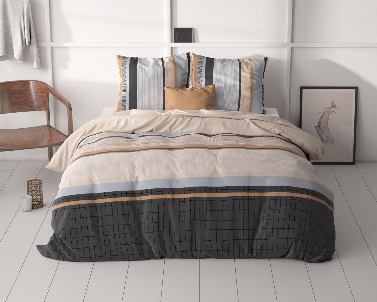 100% Microfibre Duvet Cover Set Darina | Multicolour | Single - 140cm (W) x 220cm (L) - The Bedding & Blankets Store