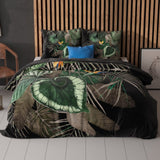 100% Microfibre Duvet Cover Set Dark Leaves | Green | Single - 140cm (W) x 220cm (L) - The Bedding & Blankets Store