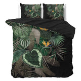 100% Microfibre Duvet Cover Set Dark Leaves | Green | Single - 140cm (W) x 220cm (L) - The Bedding & Blankets Store