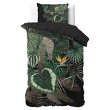 100% Microfibre Duvet Cover Set Dark Leaves | Green | Single - 140cm (W) x 220cm (L) - The Bedding & Blankets Store