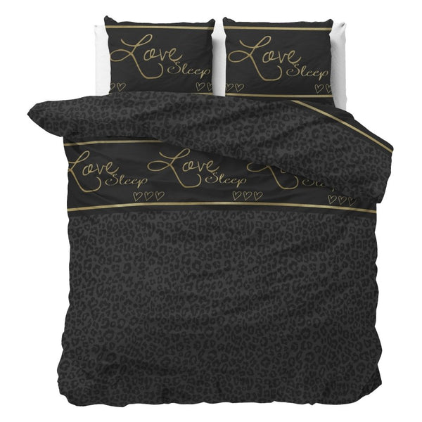 100% Microfibre Duvet Cover Set Dark Sleep | Black | Single - 140cm (W) x 220cm (L) - The Bedding & Blankets Store