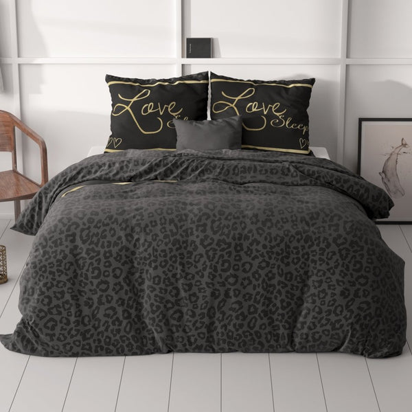 100% Microfibre Duvet Cover Set Dark Sleep | Black | Single - 140cm (W) x 220cm (L) - The Bedding & Blankets Store