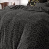 100% Microfibre Duvet Cover Set Dark Sleep | Black | Single - 140cm (W) x 220cm (L) - The Bedding & Blankets Store