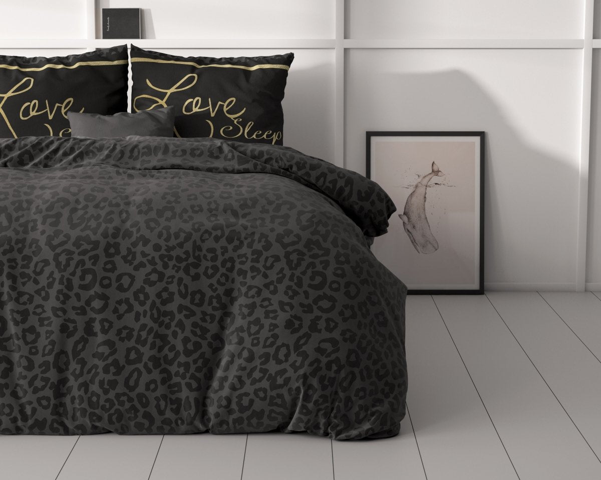 100% Microfibre Duvet Cover Set Dark Sleep | Black | Single - 140cm (W) x 220cm (L) - The Bedding & Blankets Store