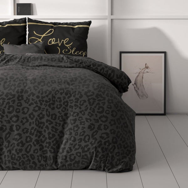 100% Microfibre Duvet Cover Set Dark Sleep | Black | Single - 140cm (W) x 220cm (L) - The Bedding & Blankets Store