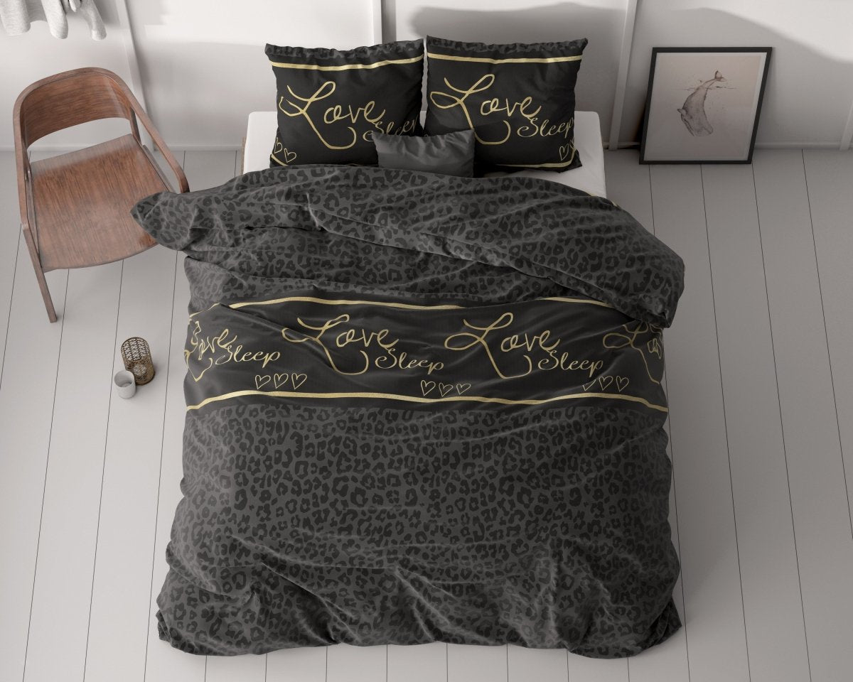 100% Microfibre Duvet Cover Set Dark Sleep | Black | Single - 140cm (W) x 220cm (L) - The Bedding & Blankets Store