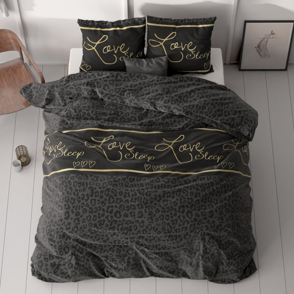 100% Microfibre Duvet Cover Set Dark Sleep | Black | Single - 140cm (W) x 220cm (L) - The Bedding & Blankets Store