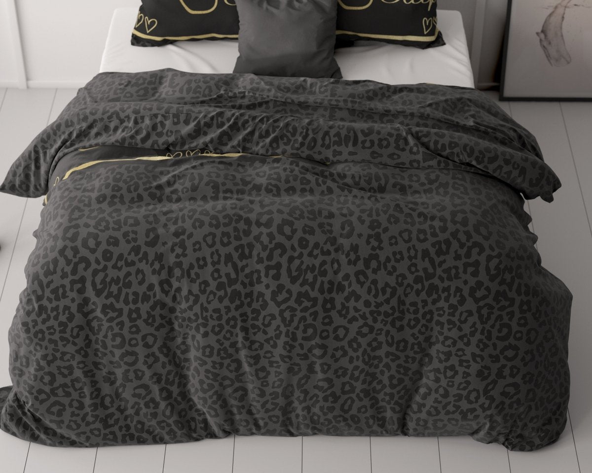100% Microfibre Duvet Cover Set Dark Sleep | Black | Single - 140cm (W) x 220cm (L) - The Bedding & Blankets Store