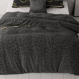 100% Microfibre Duvet Cover Set Dark Sleep | Black | Single - 140cm (W) x 220cm (L) - The Bedding & Blankets Store