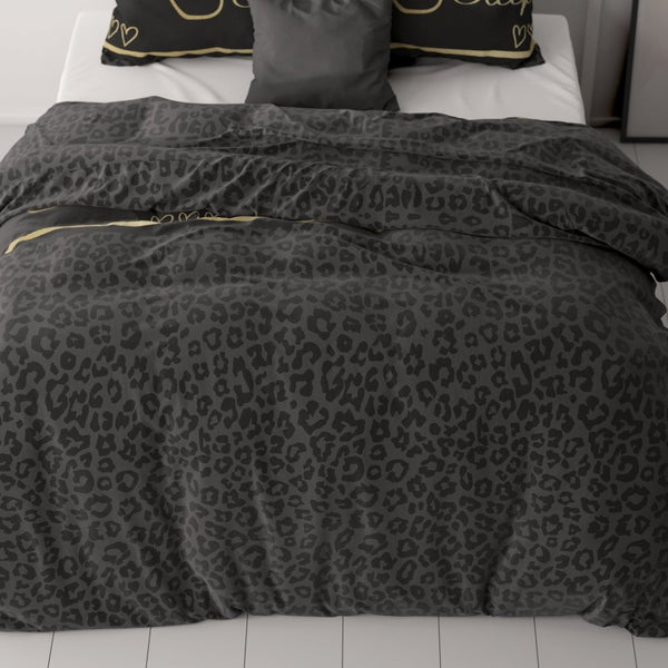 100% Microfibre Duvet Cover Set Dark Sleep | Black | Single - 140cm (W) x 220cm (L) - The Bedding & Blankets Store