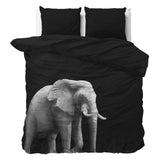 100% Microfibre Duvet Cover Set Elephant | Black | Single - 140cm (W) x 220cm (L) - The Bedding & Blankets Store