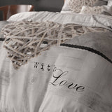 100% Microfibre Duvet Cover Set Home Is Heart | White | Single - 140cm (W) x 220cm (L) - The Bedding & Blankets Store