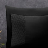 100% Microfibre Duvet Cover Set Monte Negro | Black | Single - 140cm (W) x 220cm (L) - The Bedding & Blankets Store