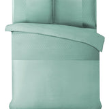 100% Microfibre Duvet Cover Set Monte Negro | Mint Green | Single - 140cm (W) x 220cm (L) - The Bedding & Blankets Store