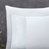 100% Microfibre Duvet Cover Set Monte Negro | White | Single - 140cm (W) x 220cm (L) - The Bedding & Blankets Store