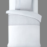 100% Microfibre Duvet Cover Set Monte Negro | White | Single - 140cm (W) x 220cm (L) - The Bedding & Blankets Store