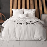 100% Microfibre Duvet Cover Set Namastay | White | Single - 140cm (W) x 220cm (L) - The Bedding & Blankets Store