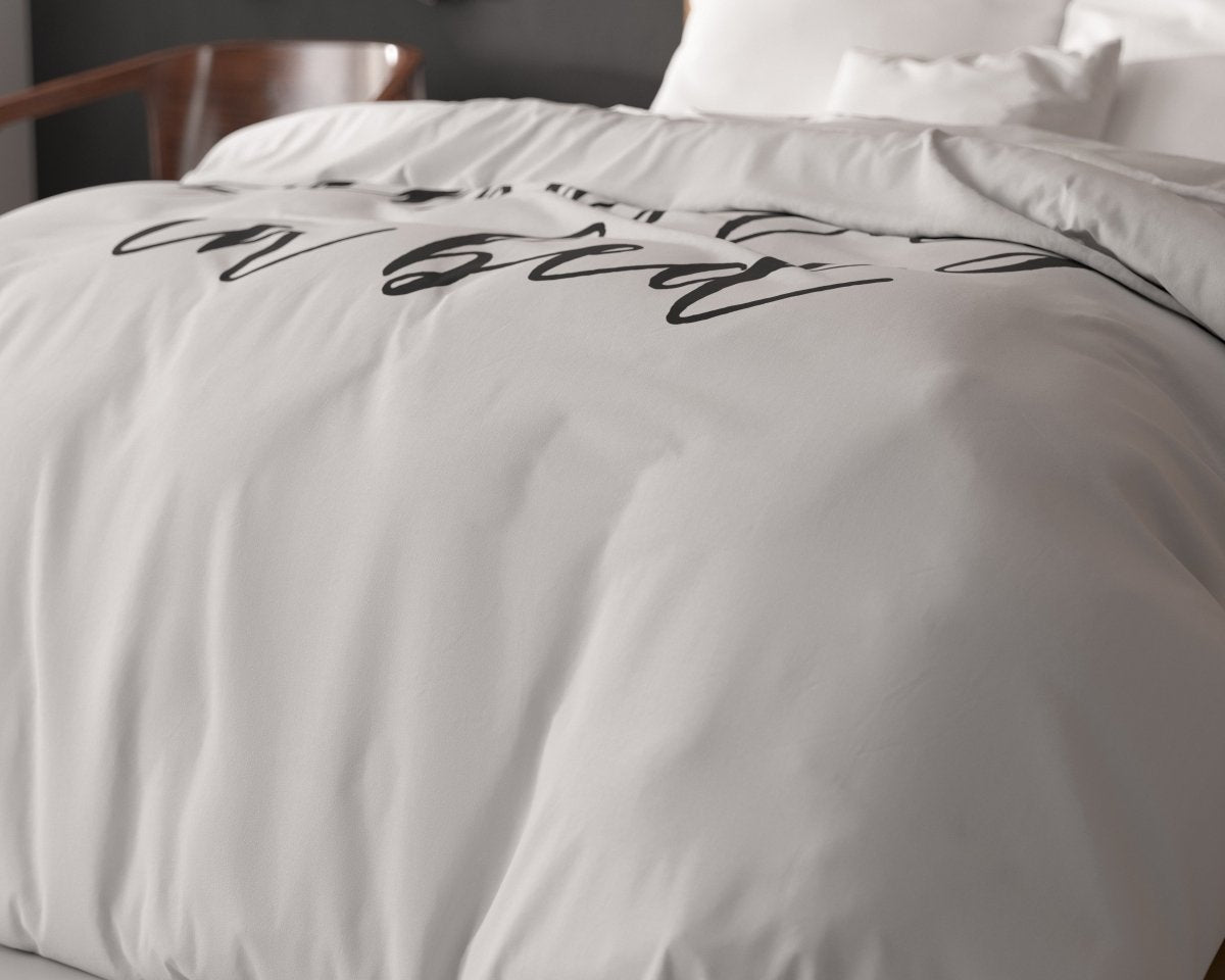 100% Microfibre Duvet Cover Set Namastay | White | Single - 140cm (W) x 220cm (L) - The Bedding & Blankets Store