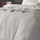 100% Microfibre Duvet Cover Set Namastay | White | Single - 140cm (W) x 220cm (L) - The Bedding & Blankets Store