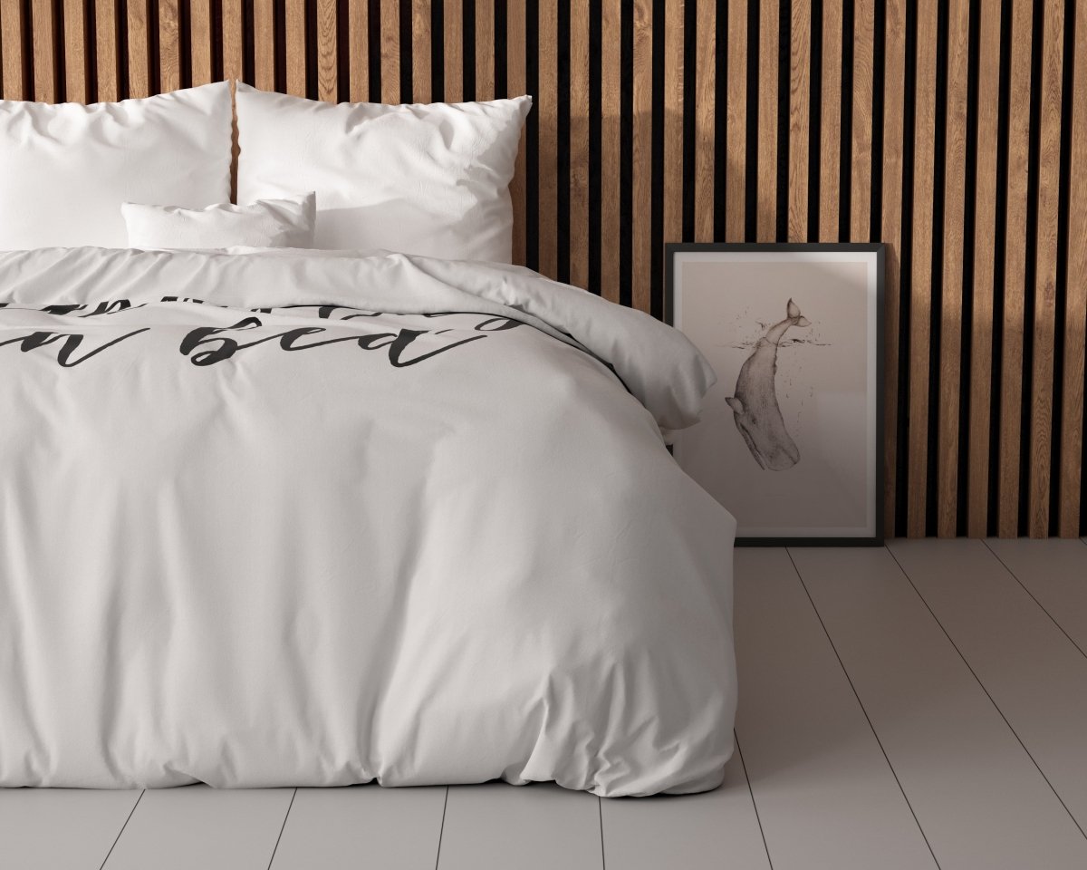 100% Microfibre Duvet Cover Set Namastay | White | Single - 140cm (W) x 220cm (L) - The Bedding & Blankets Store