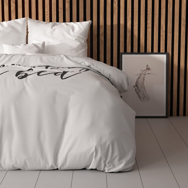 100% Microfibre Duvet Cover Set Namastay | White | Single - 140cm (W) x 220cm (L) - The Bedding & Blankets Store