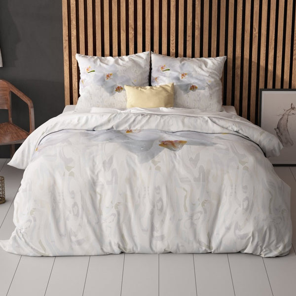 100% Microfibre Duvet Cover Set Orchid | White | Single - 140cm (W) x 220cm (L) - The Bedding & Blankets Store