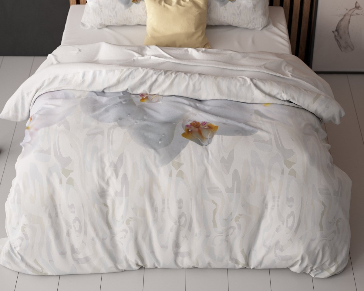 100% Microfibre Duvet Cover Set Orchid | White | Single - 140cm (W) x 220cm (L) - The Bedding & Blankets Store