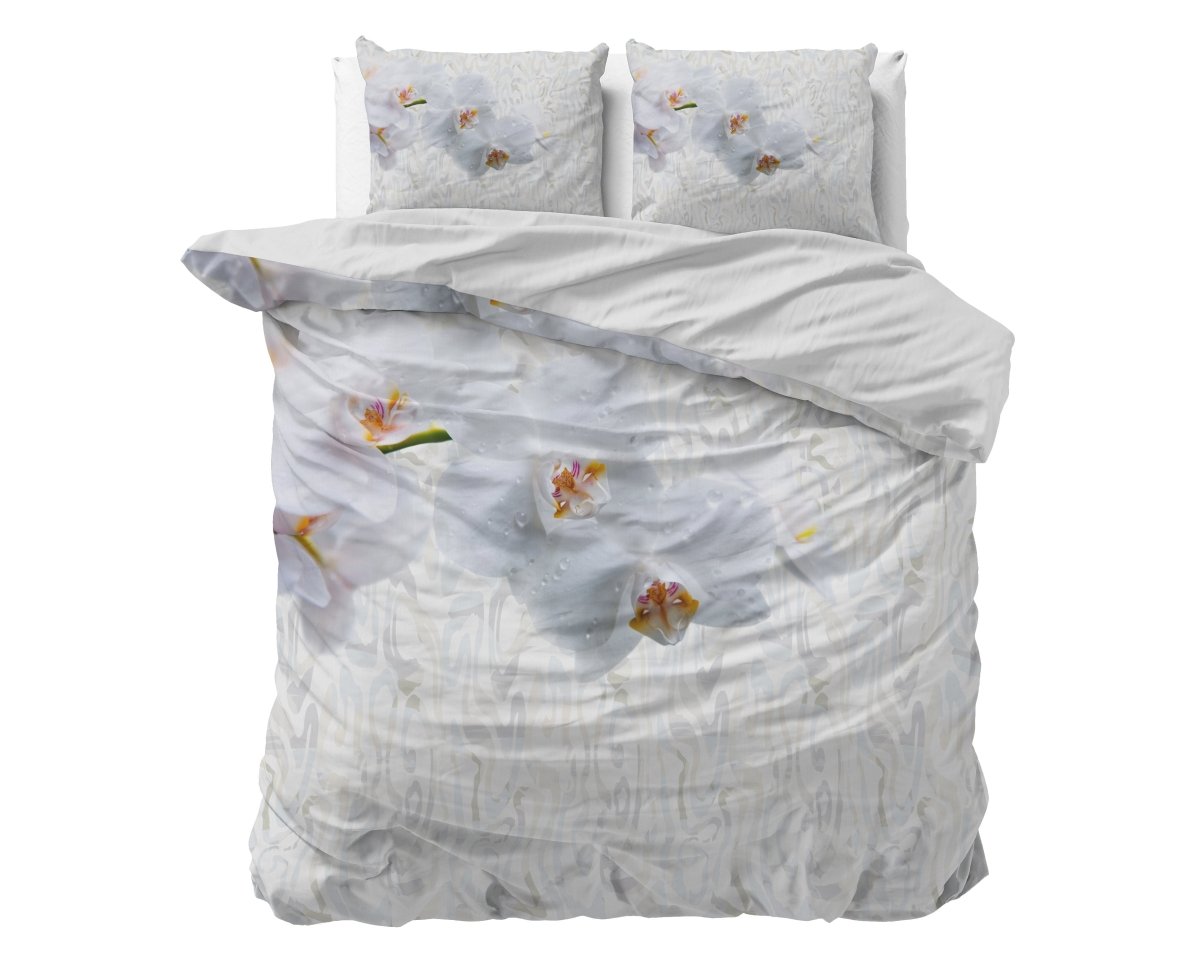 100% Microfibre Duvet Cover Set Orchid | White | Single - 140cm (W) x 220cm (L) - The Bedding & Blankets Store