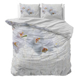 100% Microfibre Duvet Cover Set Orchid | White | Single - 140cm (W) x 220cm (L) - The Bedding & Blankets Store