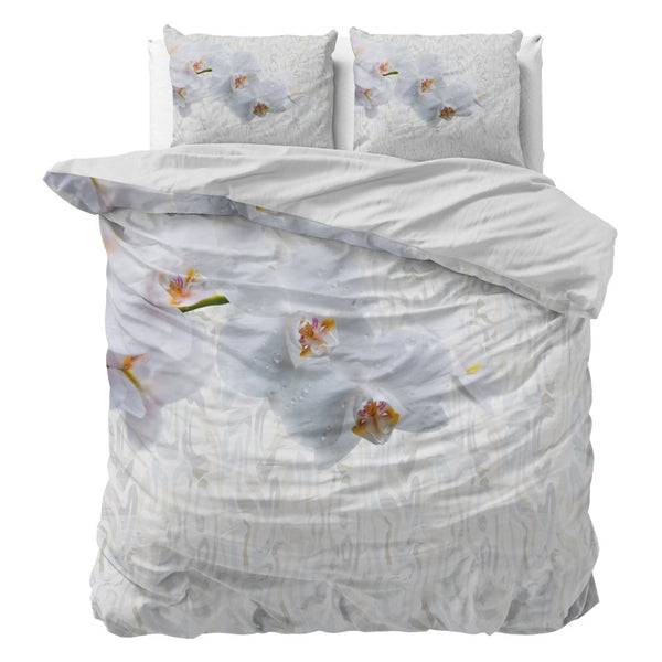100% Microfibre Duvet Cover Set Orchid | White | Single - 140cm (W) x 220cm (L) - The Bedding & Blankets Store
