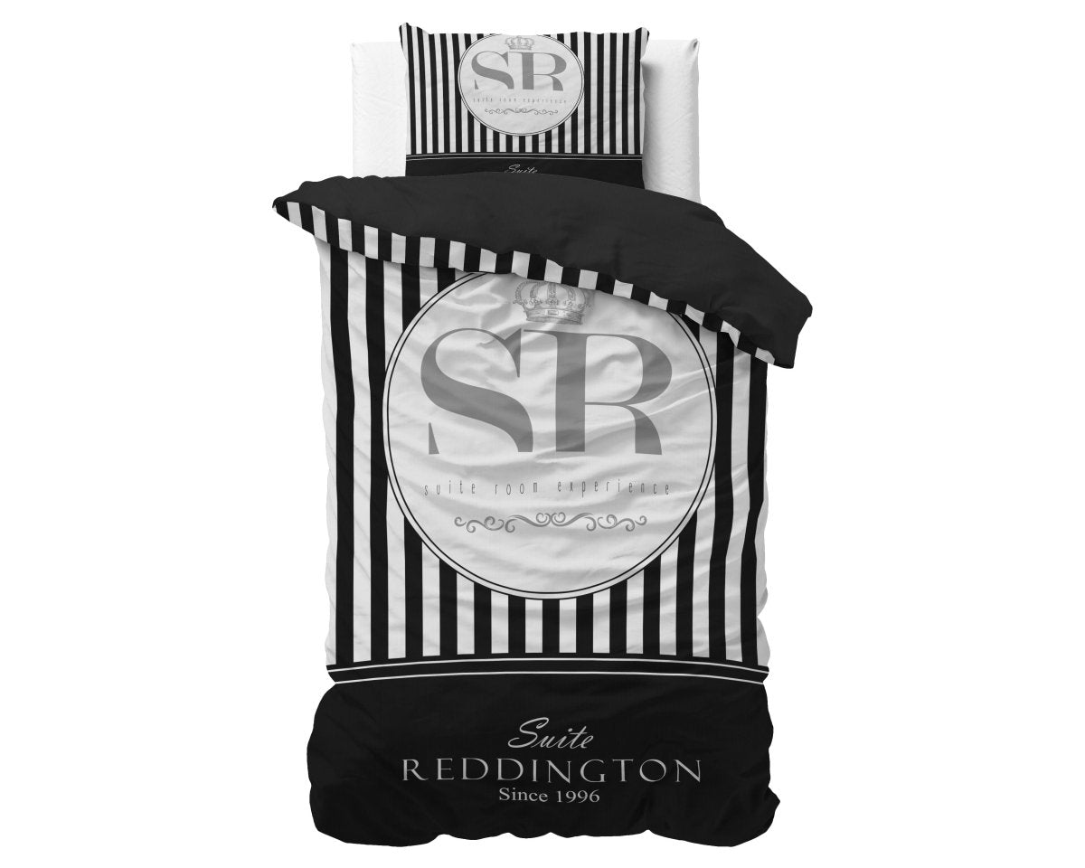 100% Microfibre Duvet Cover Set Reddington | Black | Single - 140cm (W) x 220cm (L) - The Bedding & Blankets Store