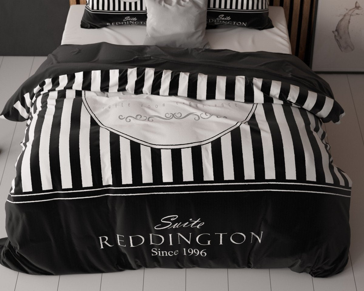 100% Microfibre Duvet Cover Set Reddington | Black | Single - 140cm (W) x 220cm (L) - The Bedding & Blankets Store