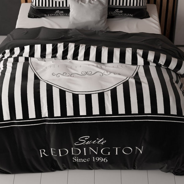 100% Microfibre Duvet Cover Set Reddington | Black | Single - 140cm (W) x 220cm (L) - The Bedding & Blankets Store